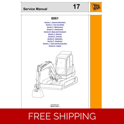 JCB 8061 MINI EXCAVATOR SERVICE REPAIR MANUAL